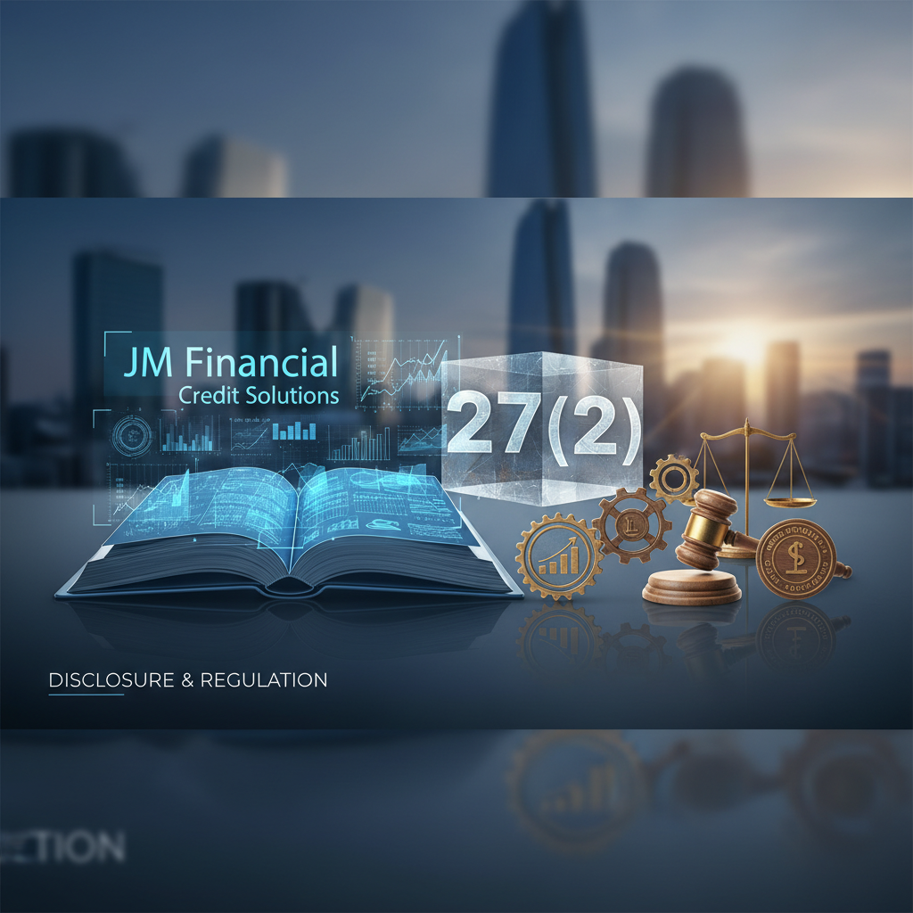 A professional image with legal and financial elements: scales of justice, gavel, open book with data, and "27(2)" block.