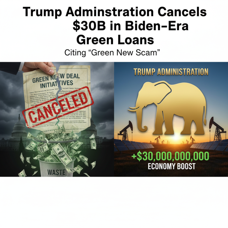 A professional image representing the cancellation of green loans by the Trump administration.