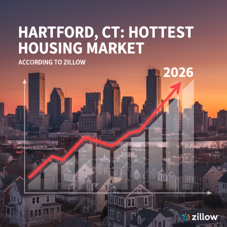 A professional graphic overlaying a rising bar chart and upward arrow on a cityscape, illustrating growth.