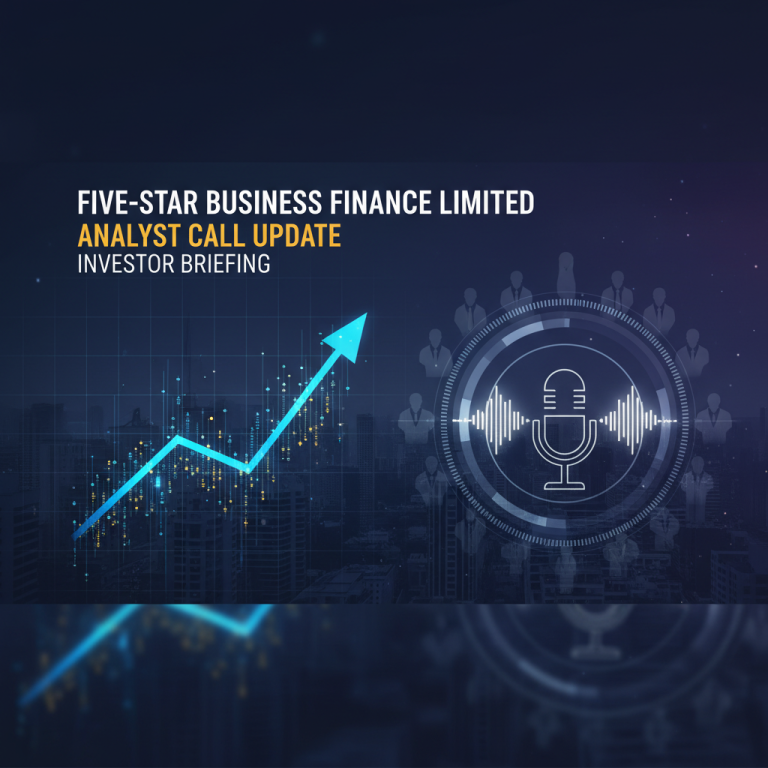 A professional image showing a stock market graph, microphone icon, and silhouettes of investors.