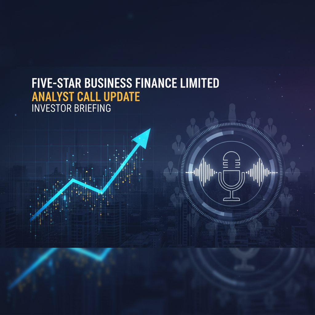 A professional image showing a stock market graph, microphone icon, and silhouettes of investors.