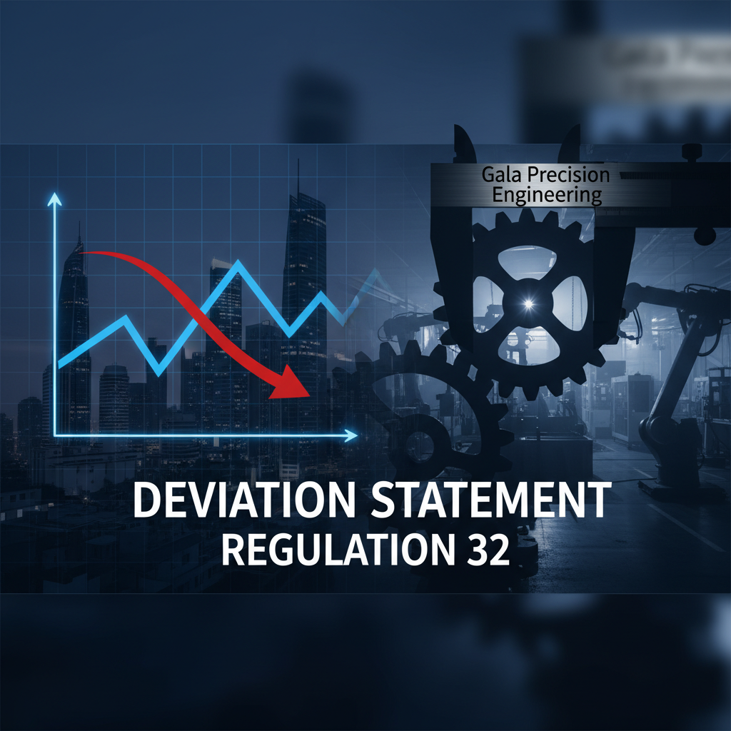 A professional graphic depicting a downward trend on a financial chart overlaid on a manufacturing scene.