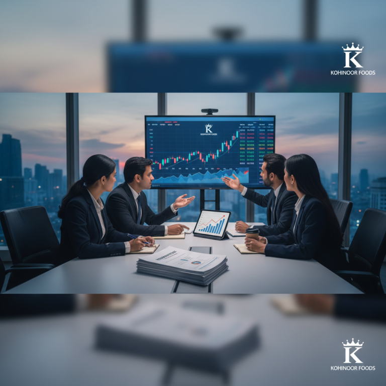 A professional board meeting discussing financial charts and market trends.