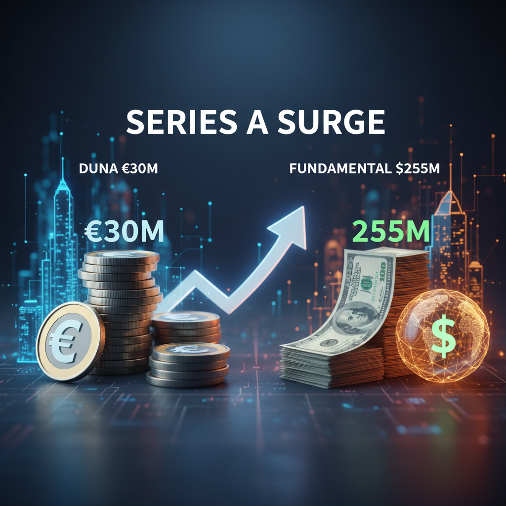 A professional image illustrating financial growth with stacks of Euro and Dollar currency, a rising arrow, and cityscapes.