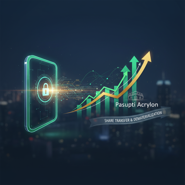 A digital illustration showing a secure mobile phone with a lock icon, connected to an upward-trending stock graph.