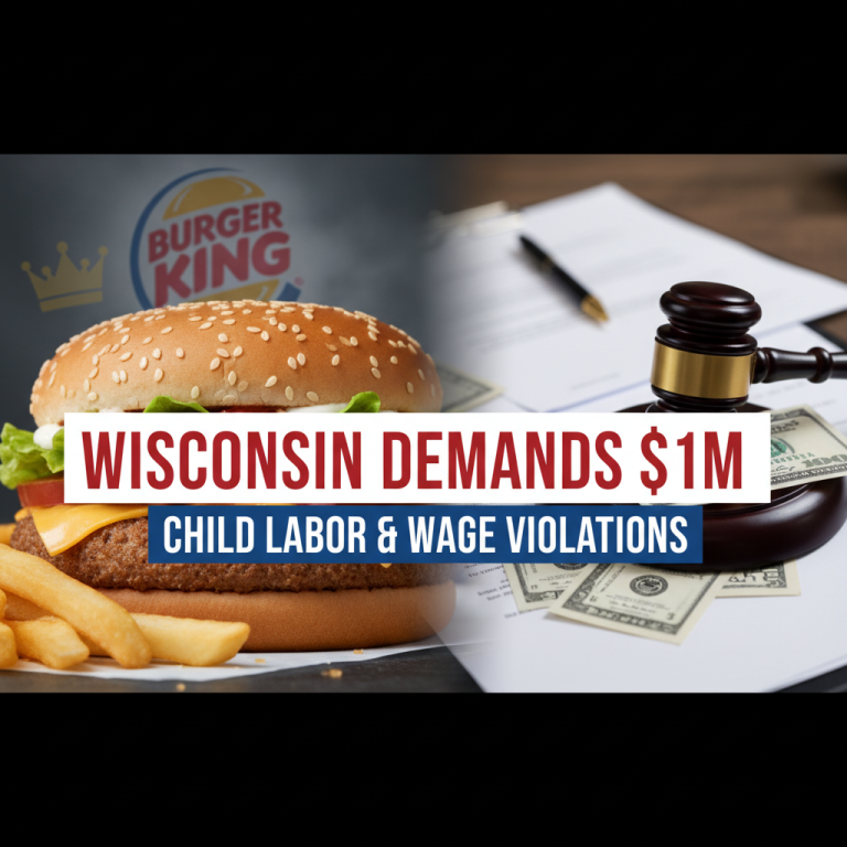 Image combining Burger King branding, a burger, and legal documents with a gavel, symbolizing a lawsuit.