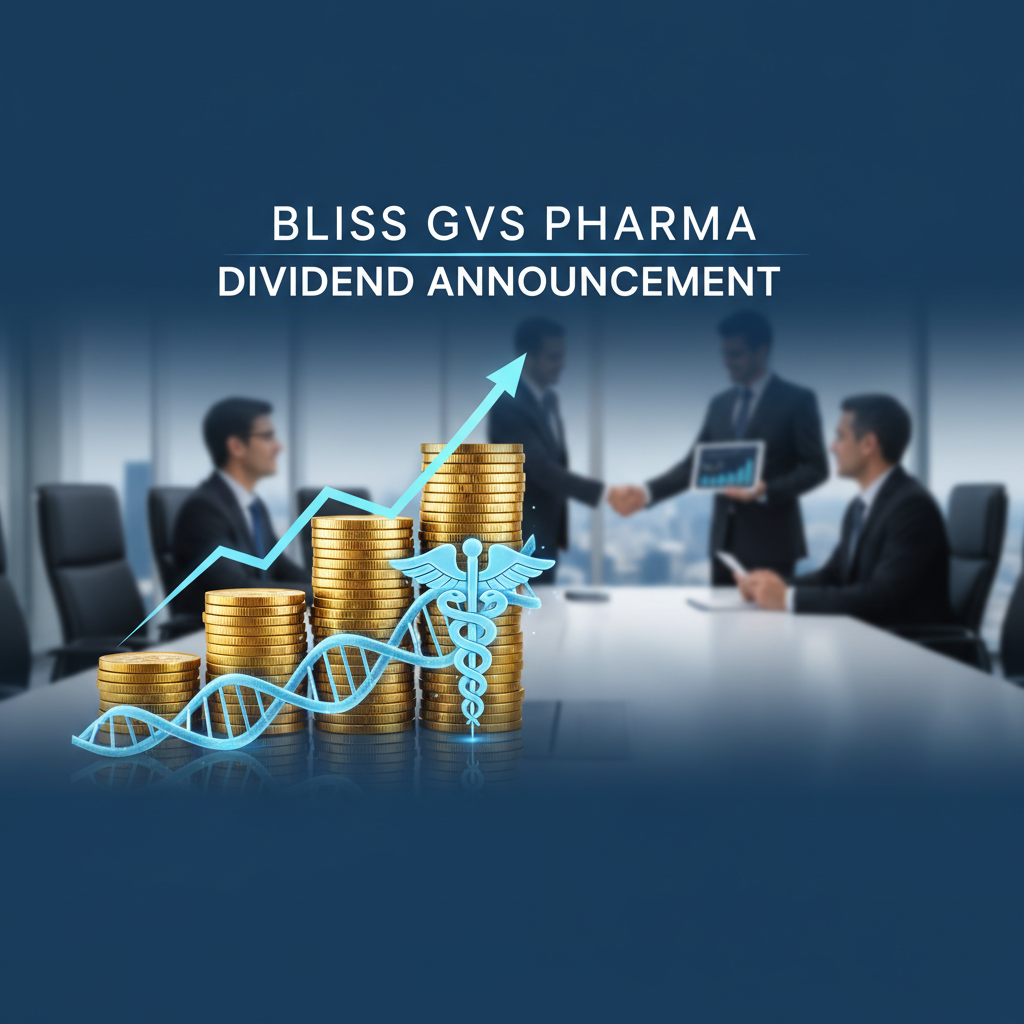 Stacks of gold coins with an upward arrow, a DNA helix, and a caduceus symbol, in a professional setting.