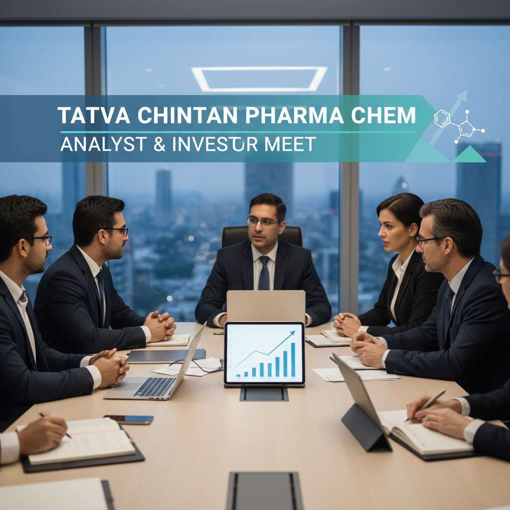 Business professionals in a modern boardroom discussing investments, with a city skyline visible and overlay text.