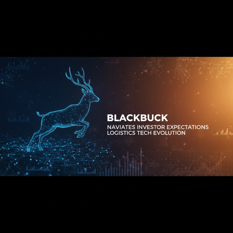 A digital black buck silhouette against a backdrop of data visualizations and tech circuits.
