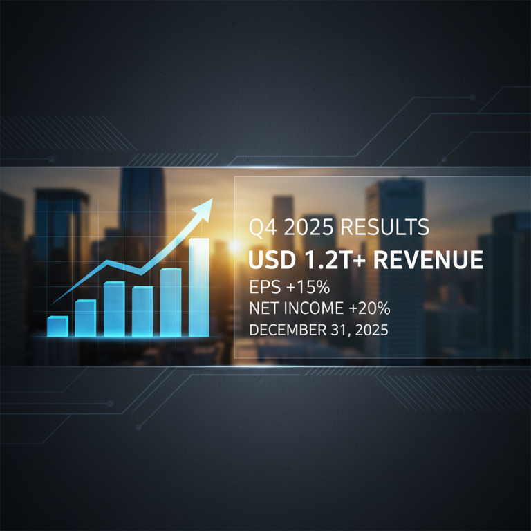 A digital display showing positive financial results with an upward trending bar graph and cityscape in the background.