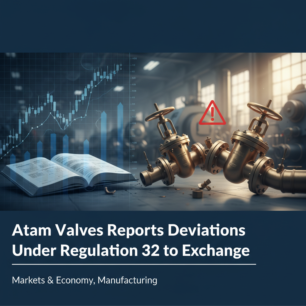 ** Industrial valves, an open legal book, and a financial chart with an upward trend, indicating regulatory and market impact.