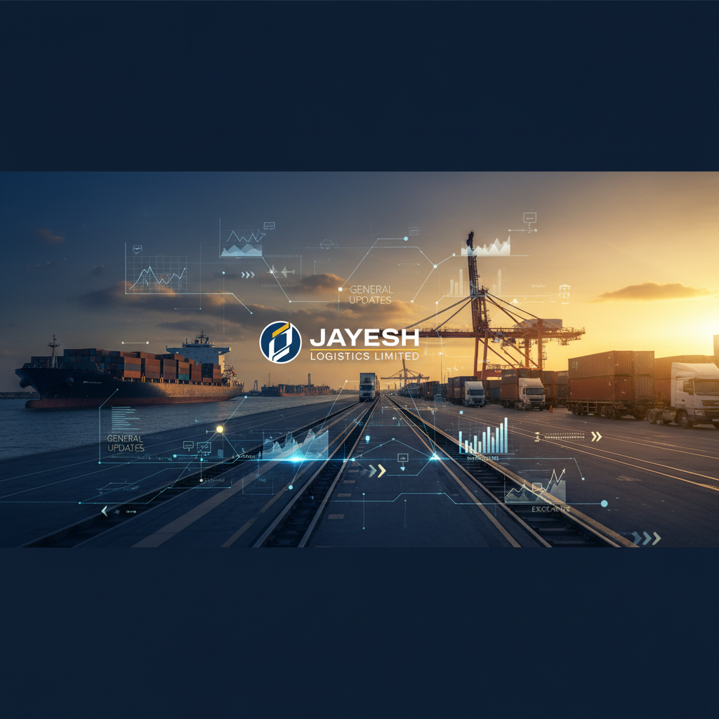 A dynamic image symbolizing global logistics with ships, trucks, and data overlays, suitable for a business news article.