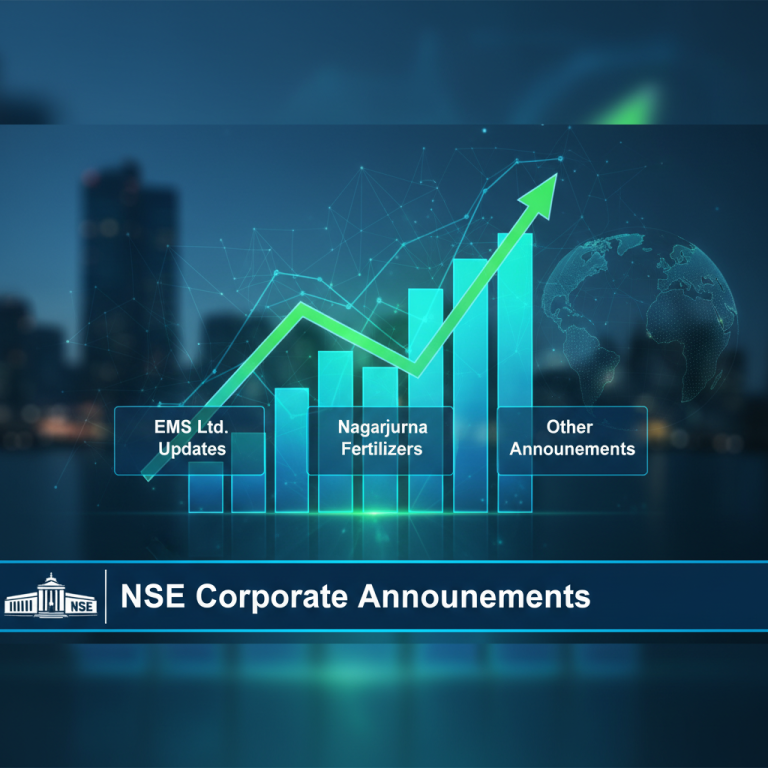 A professional image showing a stock market graph with an upward trend, representing corporate announcements and market growth.
