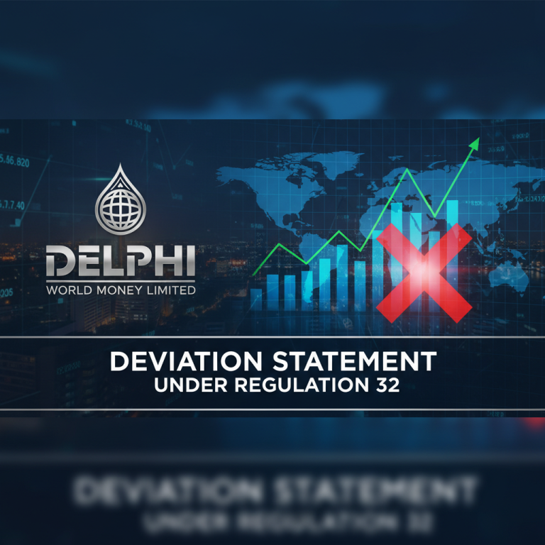 A professional graphic for a financial news article, featuring the Delphi World Money Limited logo, a global map, a bar chart with an upward trend, and a red "X" indicating a deviation.