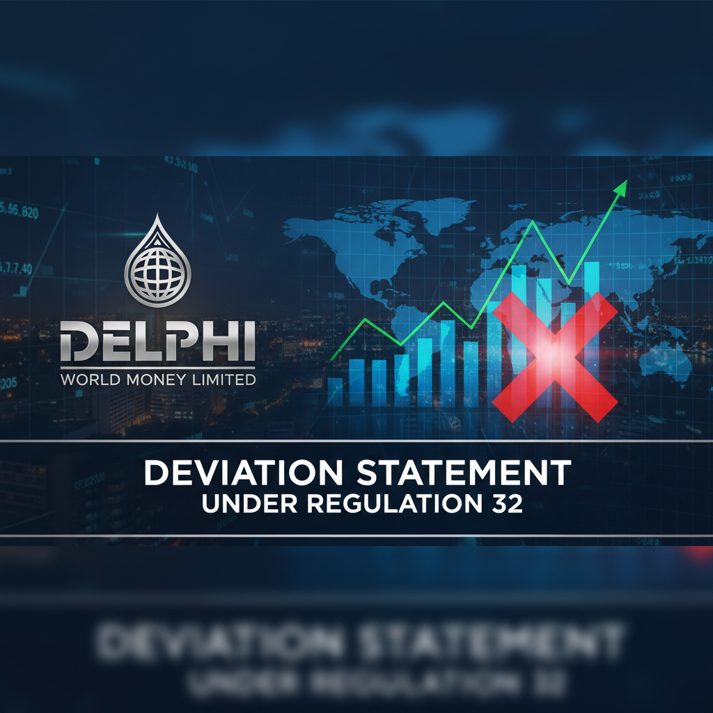 A professional graphic for a financial news article, featuring the Delphi World Money Limited logo, a global map, a bar chart with an upward trend, and a red "X" indicating a deviation.