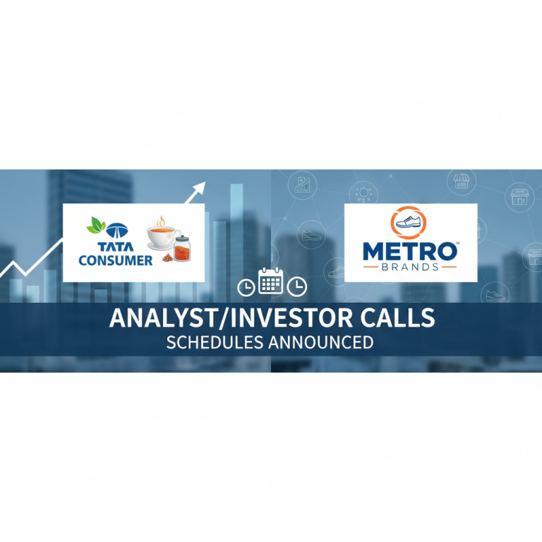 A graphic featuring the logos of Tata Consumer and Metro Brands with market growth elements.
