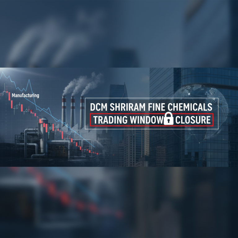 A professional image blending manufacturing, financial charts, and a locked icon, symbolizing a trading window closure.