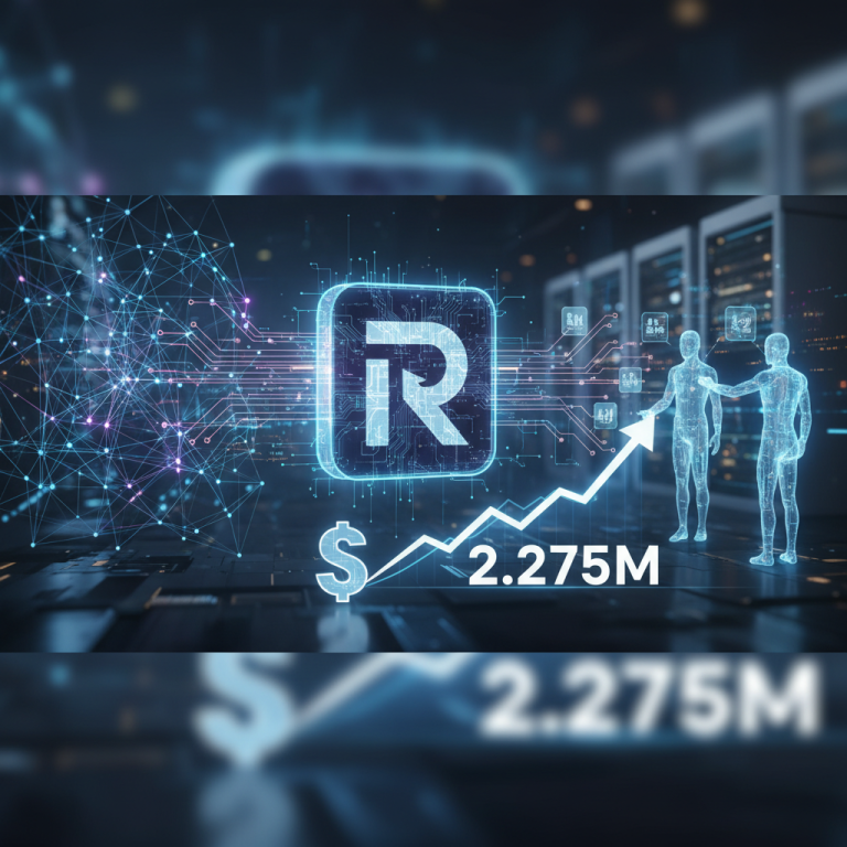 An image representing Reload's $2.275M bet on AI agents and shared memory, featuring digital elements, growth arrows, and investment.