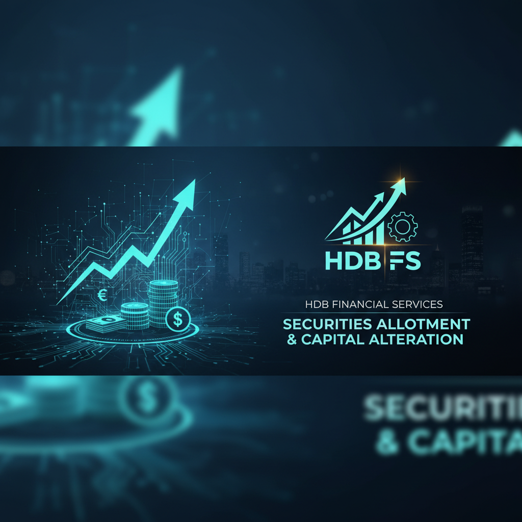 A professional graphic with "HDB FS," an upward-trending arrow, and financial symbols, representing securities and capital.