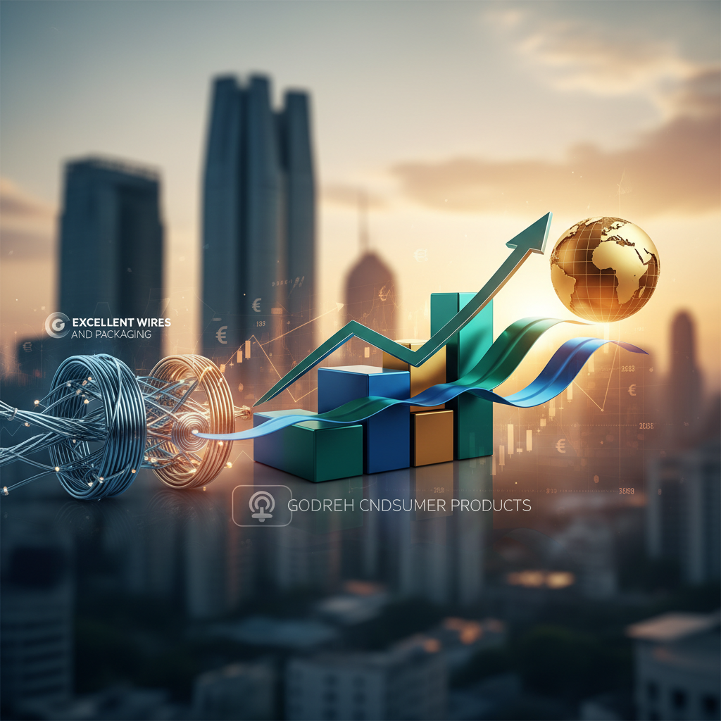 A professional image depicting financial growth with a bar chart, upward arrow, globe, and company logos.