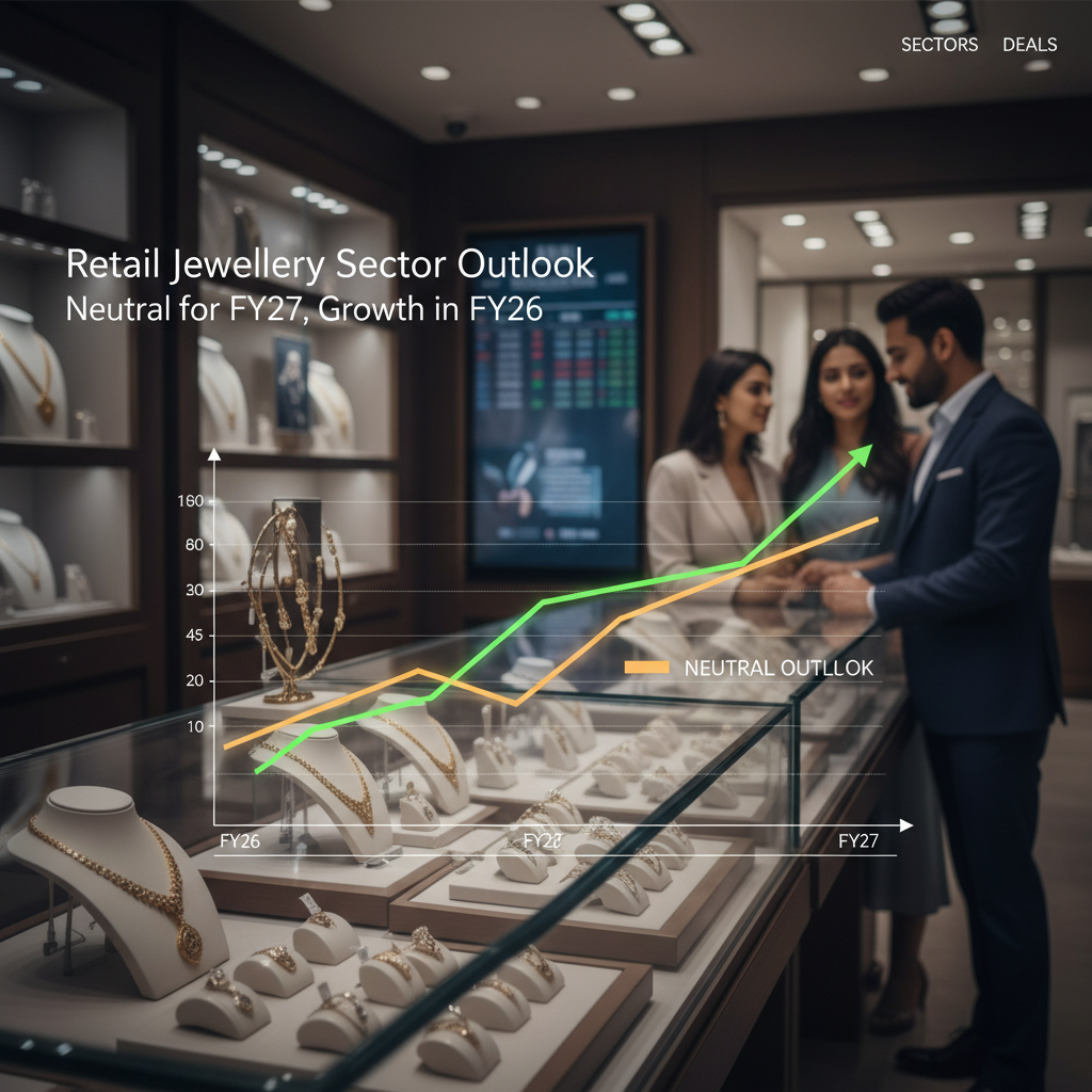 Professional image for a financial article on the retail jewelry sector, showing growth trends.