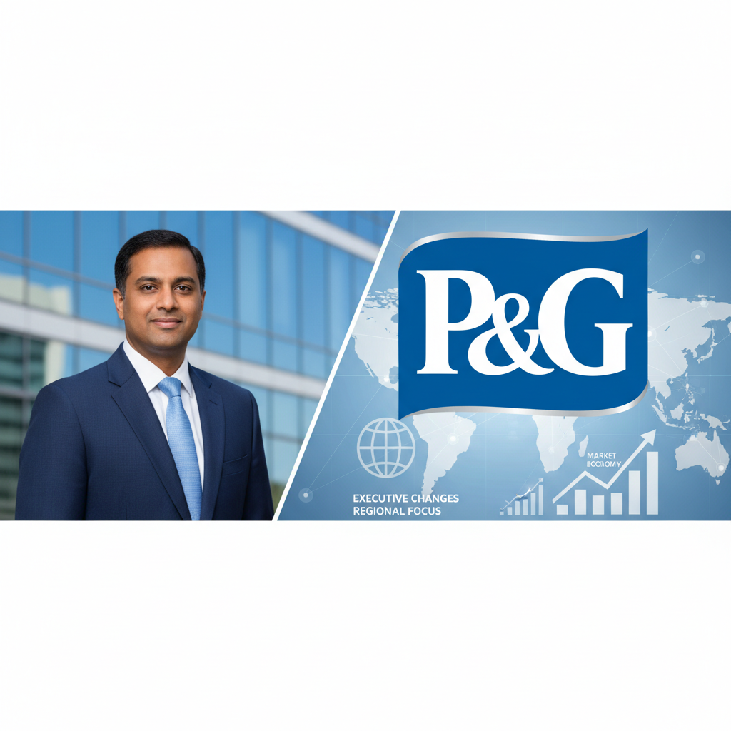 Professional image of Ghanashyam Hegde next to the P&G logo, with global and market trend graphics.