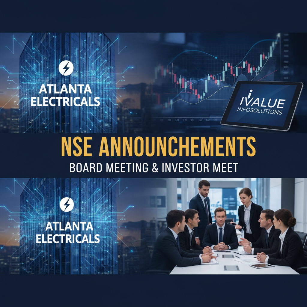 Professional image representing financial announcements with corporate buildings, stock charts, and a business meeting.