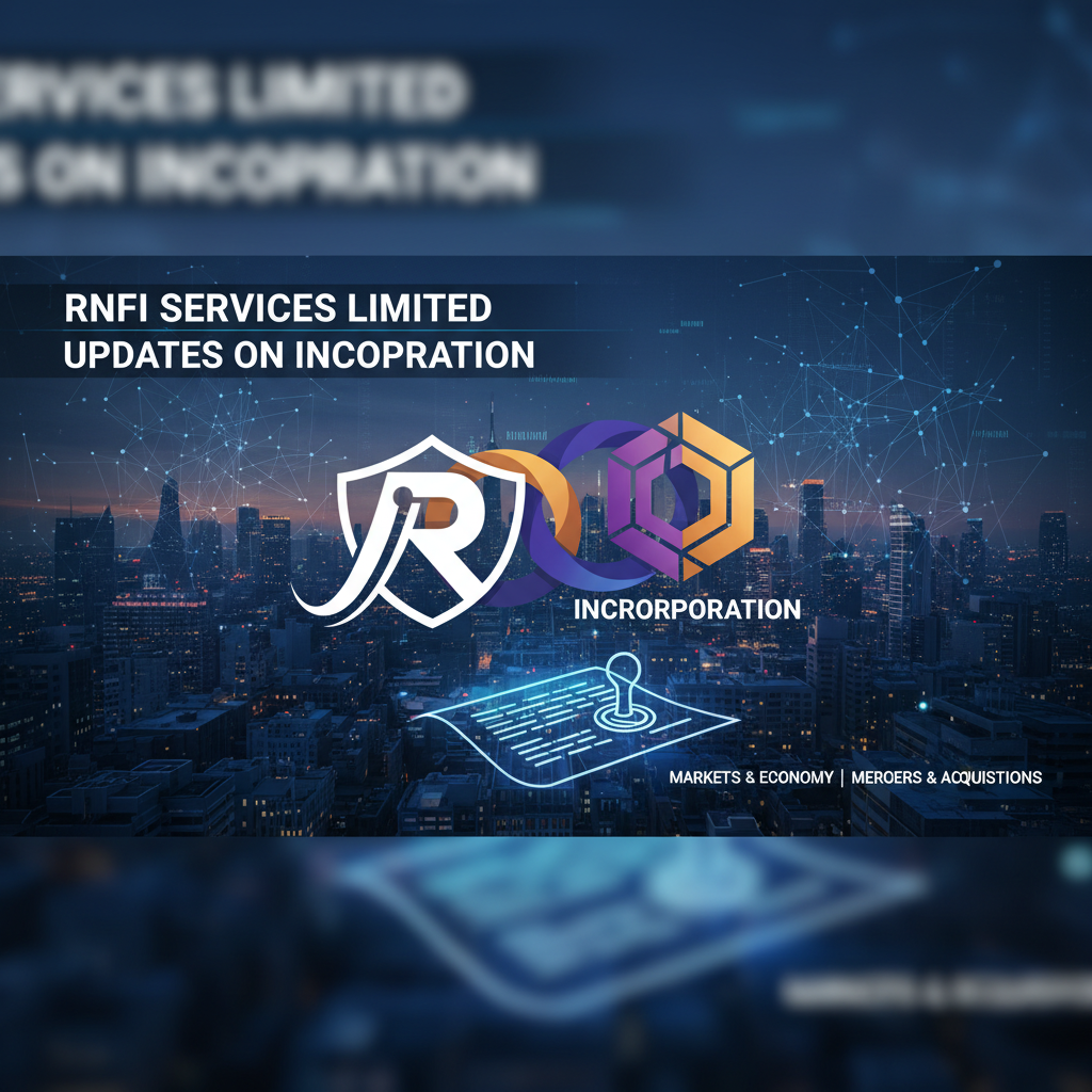 A professional graphic with "RNFI Services Limited Updates on Incorporation" and "Markets & Economy | Mergers & Acquisitions" text.