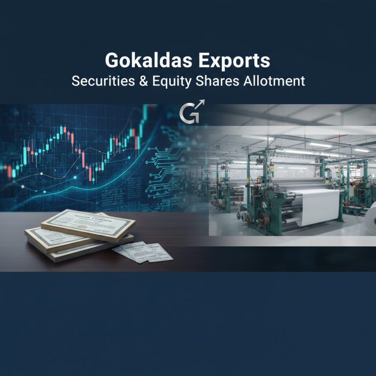 A split image showing stock market graphs, security certificates, and a textile factory.