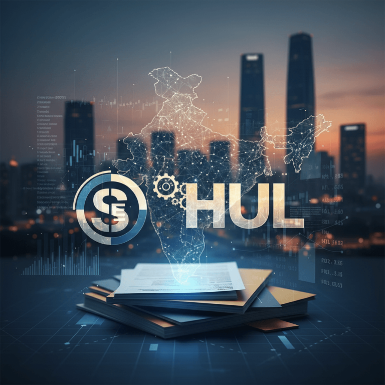 A digital map of India with financial charts, city skyline, and documents representing regulatory compliance.