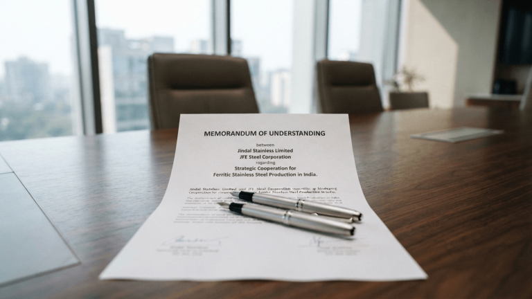 A document titled 'MEMORANDUM OF UNDERSTANDING' rests on a wooden table with two fountain pens.